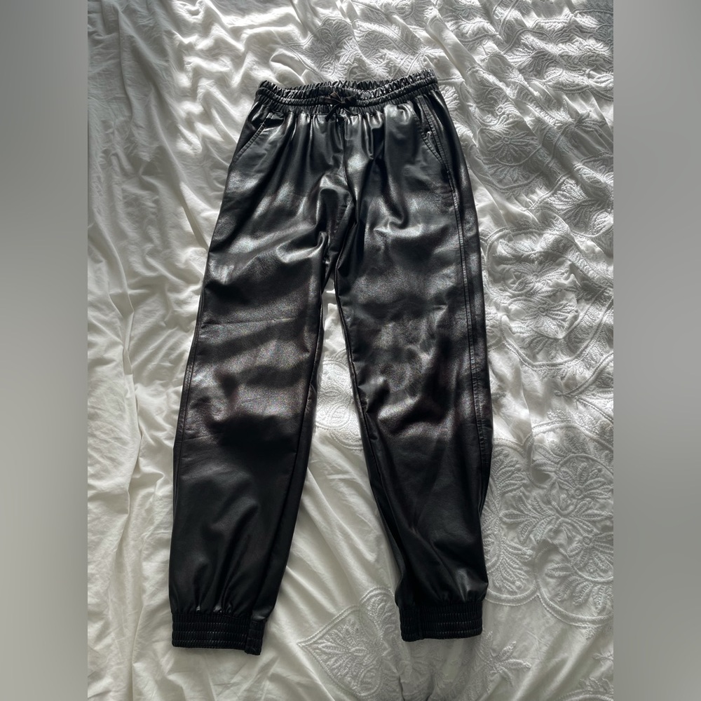 Zara brown leather pants